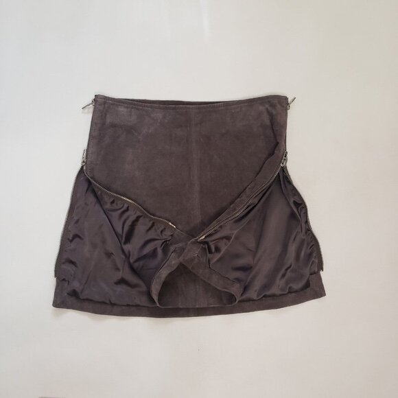 BlankNYC Suede Leather Skirt Women's Size 27 Shadow Grey Side Zip Biker Citycore - Picture 14 of 16